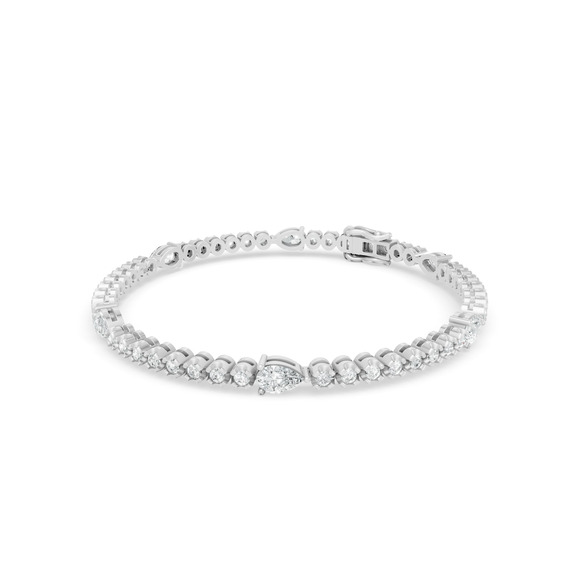 3.58 ctw Diamond Tennis by Yard 14K White Gold Tennis Bracelet - Picture 2 of 4